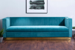 Orsina 3 Seat Light Blue Sofa For Living Room, Modern  Blue Velvet Settee Sofa, Comfortable 3 Seater Couch - thumbnail 2