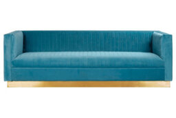 Orsina 3 Seat Light Blue Sofa For Living Room, Modern  Blue Velvet Settee Sofa, Comfortable 3 Seater Couch - thumbnail 3