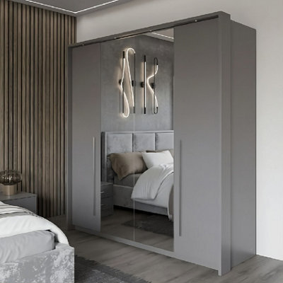 Arte Brema 210Cm Swing Bi-Folding Door Wardrobe In Grey Matte - Style And Practicality Combined - image 1