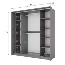Arte Brema 210Cm Swing Bi-Folding Door Wardrobe In Grey Matte - Style And Practicality Combined - thumbnail 3
