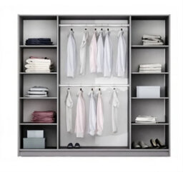 Arte Brema 210Cm Swing Bi-Folding Door Wardrobe In Grey Matte - Style And Practicality Combined - thumbnail 5