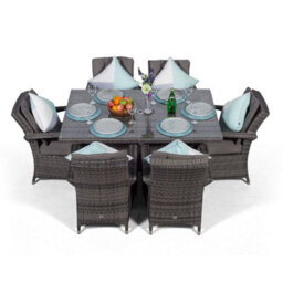 That's Furniture Arizona Rectangular 6 Seater Rattan Patio Dining Set - Grey - thumbnail 3