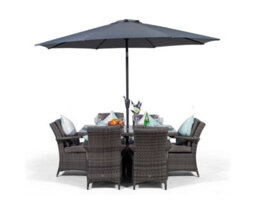 That's Furniture Arizona Rectangular 6 Seater Rattan Patio Dining Set - Grey - thumbnail 2