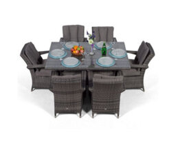 That's Furniture Arizona Rectangular 6 Seater Rattan Patio Dining Set - Grey - thumbnail 7