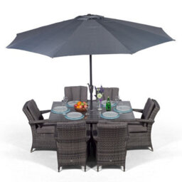 That's Furniture Arizona Rectangular 6 Seater Rattan Patio Dining Set - Grey - thumbnail 6