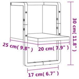 Berkfield Wall Shelf With Bar Black 20X25X30 Cm - thumbnail 8