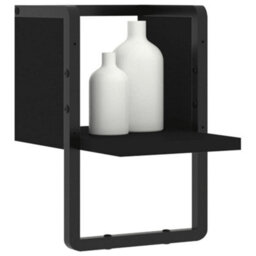 Berkfield Wall Shelf With Bar Black 20X25X30 Cm - thumbnail 3