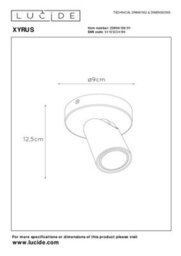 Lucide Xyrus Modern Ceiling Spotlight 9Cm - Led Dim To Warm - Gu10 - 1X5W 2200K/3000K - White - thumbnail 5