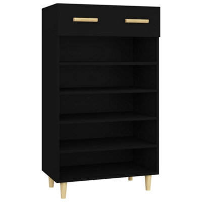 Berkfield Sturdy Shoe Cabinet Black 60X35X105 Cm Engineered Wood - image 1