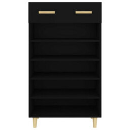 Berkfield Sturdy Shoe Cabinet Black 60X35X105 Cm Engineered Wood - thumbnail 6