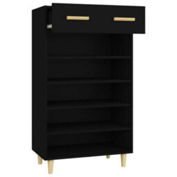 Berkfield Sturdy Shoe Cabinet Black 60X35X105 Cm Engineered Wood - thumbnail 7