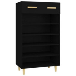 Berkfield Sturdy Shoe Cabinet Black 60X35X105 Cm Engineered Wood - thumbnail 1