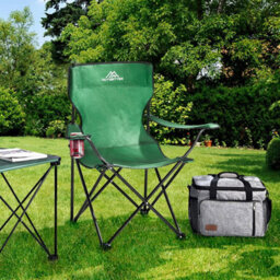 Vivo Pair Of Camping Chair Lightweight Folding Portable - Green - thumbnail 2