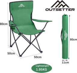 Vivo Pair Of Camping Chair Lightweight Folding Portable - Green - thumbnail 3