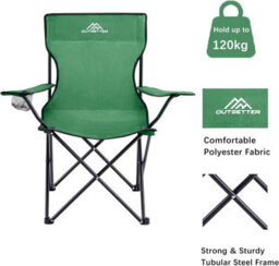 Vivo Pair Of Camping Chair Lightweight Folding Portable - Green - thumbnail 6