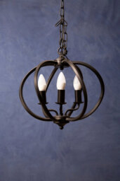 Orsina Matt Black Iron Pendant Light, Industrial Sphere Ceiling Light With 4 Bulb Holders, Assembled Hanging Fixture - thumbnail 3