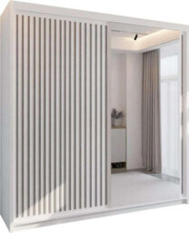 Sliding Wardrobes 4 u LTD Sliding Wardrobes 4U Ronal 2&3 Sliding Door Wardrobe With Mirror Panel Available In 4 Colors - (White/grey W203Cm, H217Cm) - thumbnail 2