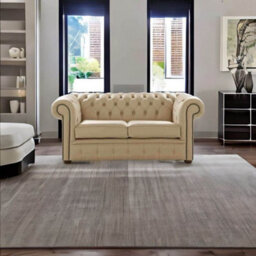 Chesterfield 2 Seater Shelly Panna Leather Sofa Settee Bespoke In Classic Style - thumbnail 2