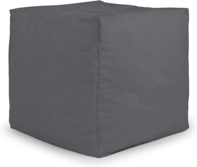 istyle mode Dark Grey Outdoor Bean Bag Footstool Pouffe Water-Resistant 40X40Cm - image 1