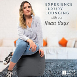 istyle mode Dark Grey Outdoor Bean Bag Footstool Pouffe Water-Resistant 40X40Cm - thumbnail 4
