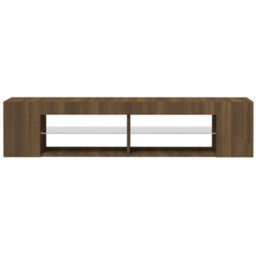 Walplus Tv Cabinet With Led Lights Brown Oak 135X39X30 Cm - thumbnail 4