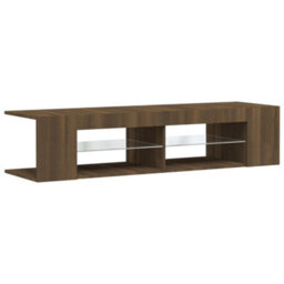 Walplus Tv Cabinet With Led Lights Brown Oak 135X39X30 Cm - thumbnail 3