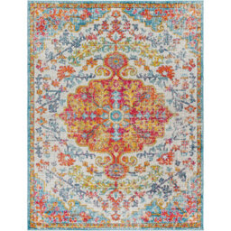 Livabliss Harput-Vintage Blue Orange Yellow Grey Traditional Boho Living Dining Bedroom Rug 120 X 170 Cm Easy Care, Non Shedding - thumbnail 2