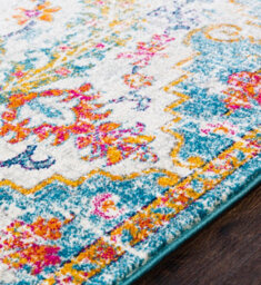 Livabliss Harput-Vintage Blue Orange Yellow Grey Traditional Boho Living Dining Bedroom Rug 120 X 170 Cm Easy Care, Non Shedding - thumbnail 3