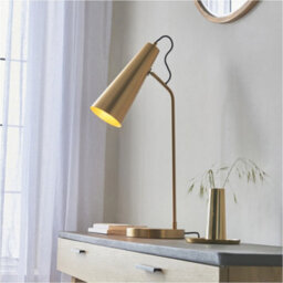 Loops Standing Floor & Table Lamp Set -Industrial Warm Antique Brass Task Light - thumbnail 9