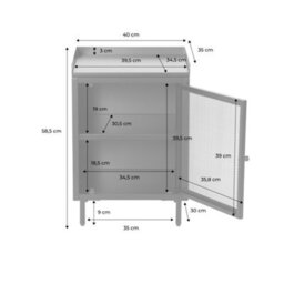 Sweeek - Set Of 2 Industrial Blue Metal Bedside Tables With 1 Mesh Door 40 X 37 X 585 Cm - Ohio - thumbnail 7