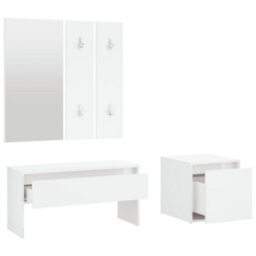 Walplus Hallway Furniture Set White Engineered Wood - thumbnail 5
