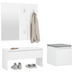 Walplus Hallway Furniture Set White Engineered Wood - thumbnail 4