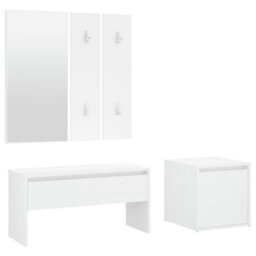 Walplus Hallway Furniture Set White Engineered Wood - thumbnail 2