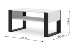 Arte Mondi Coffee Table Rectangle In White Matt W1000mm X H480mm X D530mm - thumbnail 2