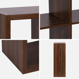 2-Level Bookshelf With 6 Compartments Walnut - Sweeek - thumbnail 9