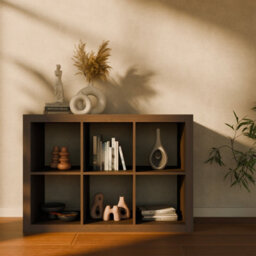 2-Level Bookshelf With 6 Compartments Walnut - Sweeek - thumbnail 8