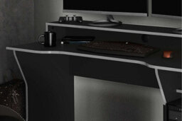 Birlea Enzo Gaming Computer Desk Black & Silver - thumbnail 3