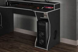 Birlea Enzo Gaming Computer Desk Black & Silver - thumbnail 2