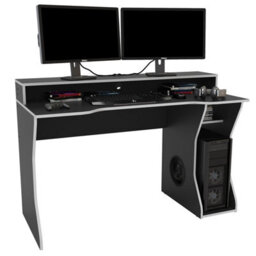 Birlea Enzo Gaming Computer Desk Black & Silver - thumbnail 9