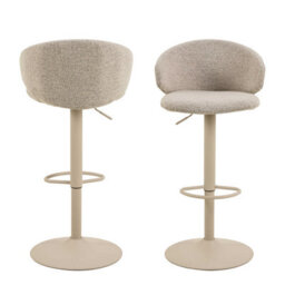 Wyld Haus Valley Set Of 2 Beige Bouclé Swivel Bar Stools With Gas Lift - thumbnail 3