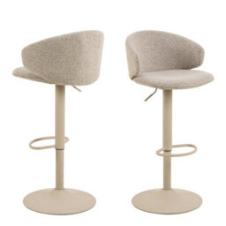 Wyld Haus Valley Set Of 2 Beige Bouclé Swivel Bar Stools With Gas Lift - thumbnail 2
