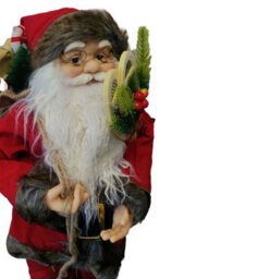 Decoris Traditional Red Plush Santa Figurine Standing Father Christmas Decoration 30Cm - thumbnail 4