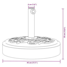 Walplus Parasol Base For 38 / 48 mm Poles 25 Kg Round - thumbnail 8
