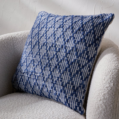 Pacific Lifestyle Indoor And Outdoor Denim Blue And White Ikat Scatter Cushion - image 1