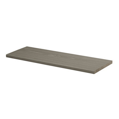 RB UK Shelf Depot Grey Pine Solid Wood Shelf Board (L)600mm (D)200mm