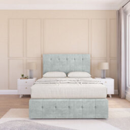 "Sloomy 2Ft6 Cambridge Divan Bed Base Silver Naples ,2 Drawers, 12"" Footboard & 54"" Floor Standing Headboard - Small Single" - thumbnail 2