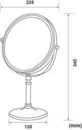 Harlech Black Round Freestanding Bathroom Mirror (H)34.5Cm (W)22.5Cm - thumbnail 2