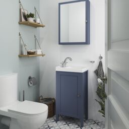 GoodHome Perma Satin Navy Wall-Mounted Single Bathroom Cabinet With Mirrored Door (W)500mm (H)700mm - thumbnail 4