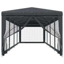 Berkfield Party Tent With 10 Mesh Sidewalls Anthracite 3X12 M Hdpe - thumbnail 3