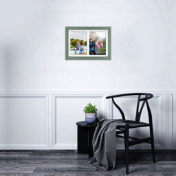 AK Frames 20X14 Green Classic Multi Photo Frame With White Mount - Holds 2 Apertures (2X) A4 Photos - thumbnail 3